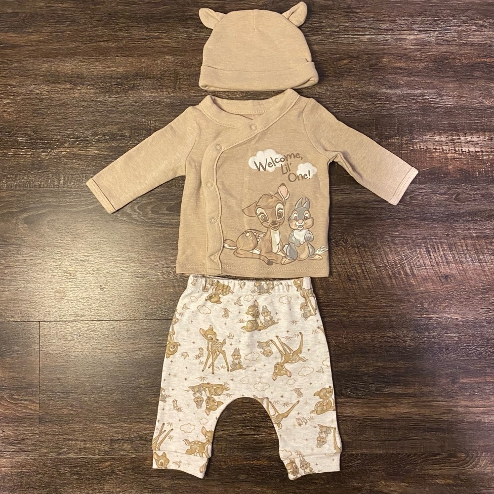 NWOT Disney Baby Bambi Matching Set with Hat